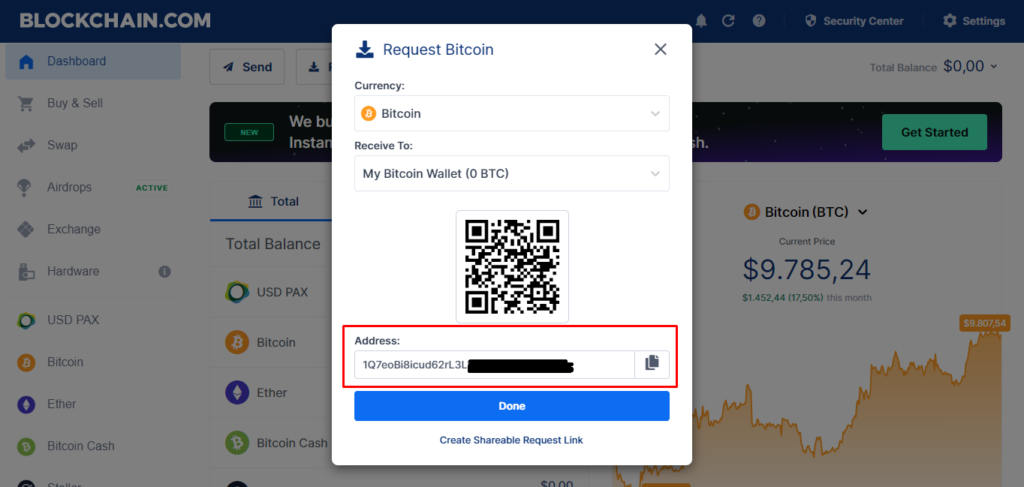 Blockchain Carteira 4 1024x487 - Blockchain carteira, como se cadastrar, receber e enviar Bitcoins.